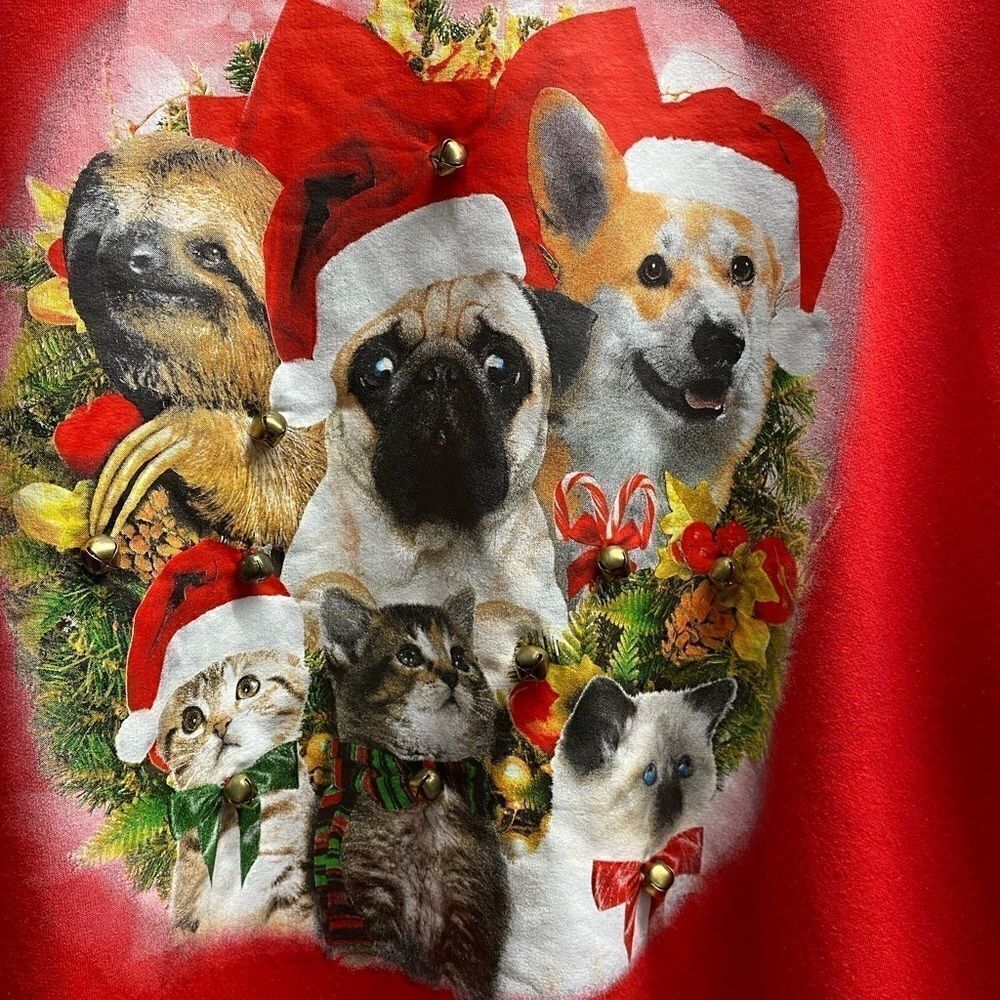 vintage plus size fifth sun animal jingle bell sweatshirt/ holiday/ Christmas